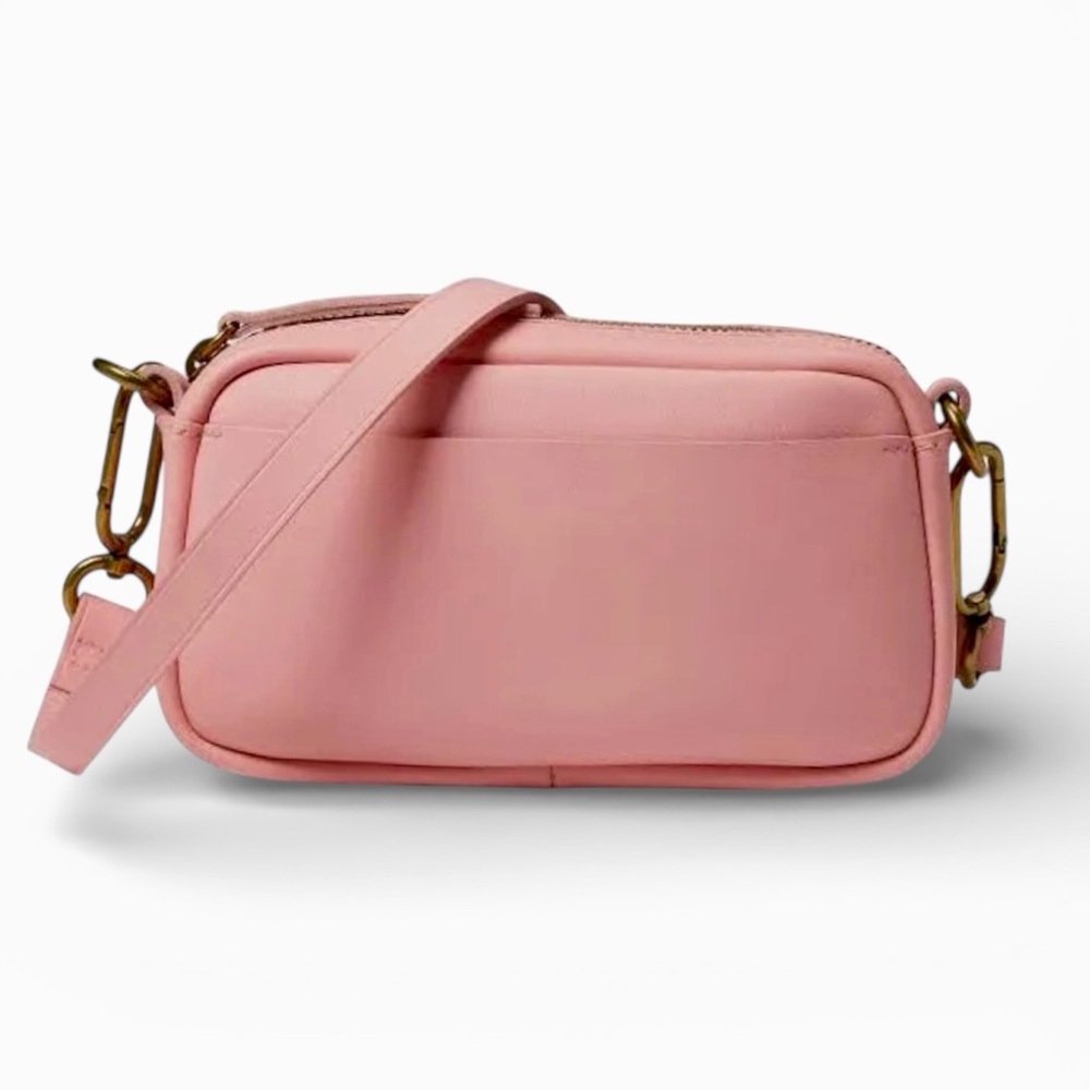 Madewell The Leather Carabiner Mini Crossbody Bag in Pink / Dried Blossom NEW - Picture 7 of 16